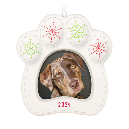 Hallmark : 2024 Keepsake Ornament Happy Dog 2024 Porcelain Photo Frame Ornament (135) - Hallmark : 2024 Keepsake Ornament Happy Dog 2024 Porcelain Photo Frame Ornament (135)