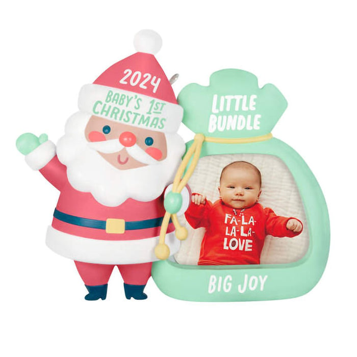 Hallmark : 2024 Keepsake Ornament Little Bundle Big Joy 2024 Photo Frame Ornament (182) - Hallmark : 2024 Keepsake Ornament Little Bundle Big Joy 2024 Photo Frame Ornament (182)