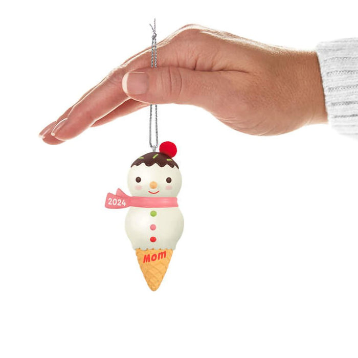 Hallmark : 2024 Keepsake Ornament Mom Snowman Ice Cream Cone (204) - Hallmark : 2024 Keepsake Ornament Mom Snowman Ice Cream Cone (204)