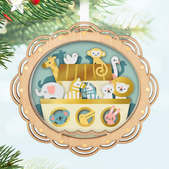 Hallmark : 2024 Keepsake Ornament Noah's Ark Papercraft Ornament (222) - Hallmark : 2024 Keepsake Ornament Noah's Ark Papercraft Ornament (222)