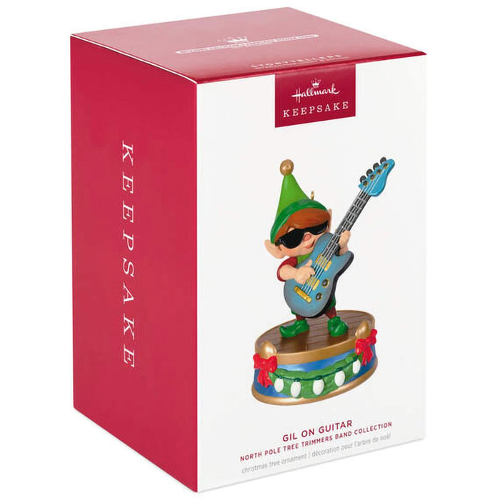 Hallmark : 2024 Keepsake Ornament North Pole Tree Trimmers Band Collection Gil On Guitar Musical With Light (117) - Hallmark : 2024 Keepsake Ornament North Pole Tree Trimmers Band Collection Gil On Guitar Musical With Light (117)