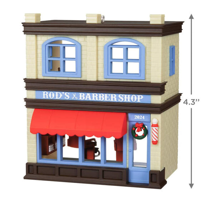 Hallmark : 2024 Keepsake Ornament Nostalgic Houses and Shops Rod's Barbershop (273) - Hallmark : 2024 Keepsake Ornament Nostalgic Houses and Shops Rod's Barbershop (273)