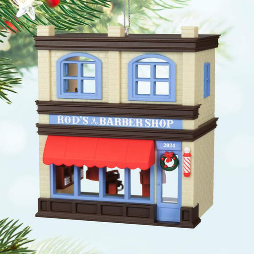 Hallmark : 2024 Keepsake Ornament Nostalgic Houses and Shops Rod's Barbershop (273) - Hallmark : 2024 Keepsake Ornament Nostalgic Houses and Shops Rod's Barbershop (273)