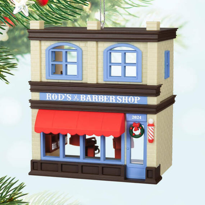 Hallmark : 2024 Keepsake Ornament Nostalgic Houses and Shops Rod's Barbershop (273) - Hallmark : 2024 Keepsake Ornament Nostalgic Houses and Shops Rod's Barbershop (273)