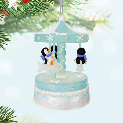 Hallmark : 2024 Keepsake Ornament Playful Penguins on Carousel Musical Ornament With Light and Motion (249) - Hallmark : 2024 Keepsake Ornament Playful Penguins on Carousel Musical Ornament With Light and Motion (249)