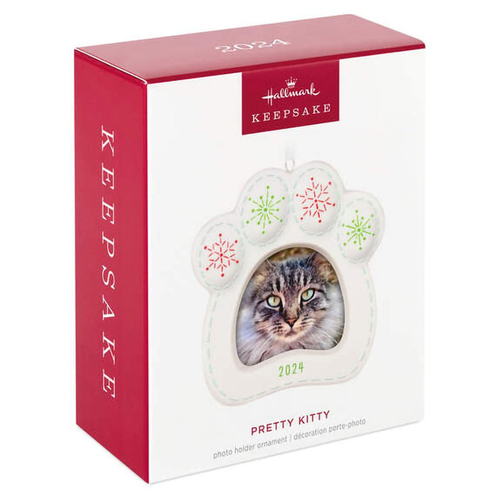 Hallmark : 2024 Keepsake Ornament Pretty Kitty 2024 Porcelain Photo Frame Ornament (253) - Hallmark : 2024 Keepsake Ornament Pretty Kitty 2024 Porcelain Photo Frame Ornament (253)