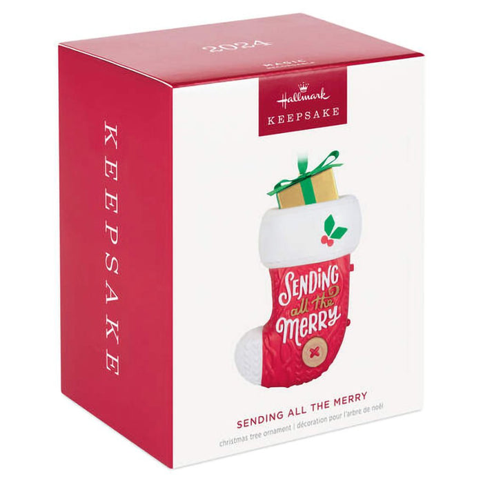 Hallmark : 2024 Keepsake Ornament Sending All the Merry Recordable Sound Ornament (285) - Hallmark : 2024 Keepsake Ornament Sending All the Merry Recordable Sound Ornament (285)