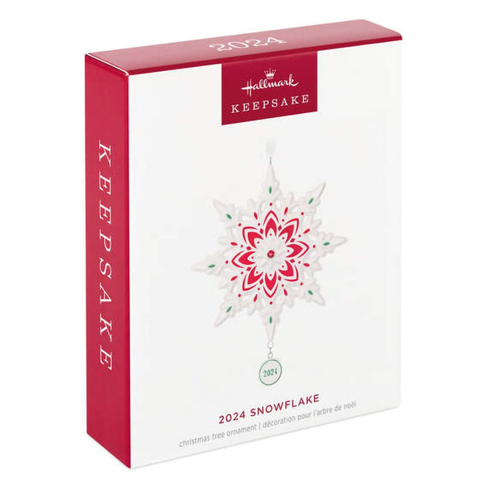 Hallmark : 2024 Keepsake Ornament Snowflake 2024 Porcelain Ornament (6) - Hallmark : 2024 Keepsake Ornament Snowflake 2024 Porcelain Ornament (6)