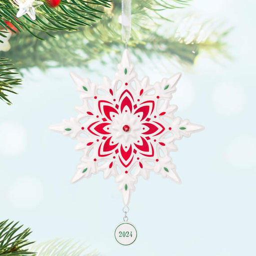 Hallmark : 2024 Keepsake Ornament Snowflake 2024 Porcelain Ornament (6) - Hallmark : 2024 Keepsake Ornament Snowflake 2024 Porcelain Ornament (6)