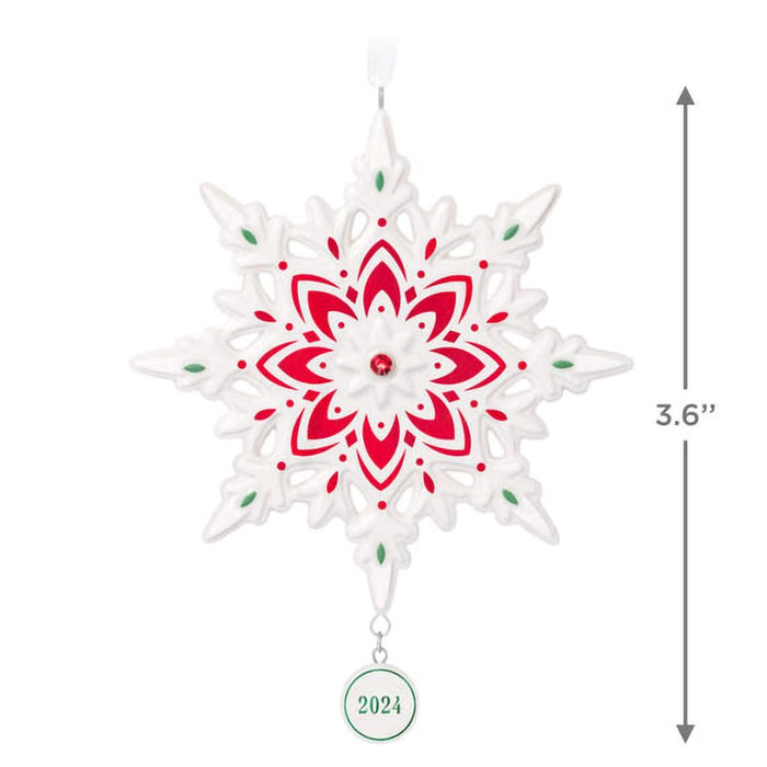 Hallmark : 2024 Keepsake Ornament Snowflake 2024 Porcelain Ornament (6) - Hallmark : 2024 Keepsake Ornament Snowflake 2024 Porcelain Ornament (6)