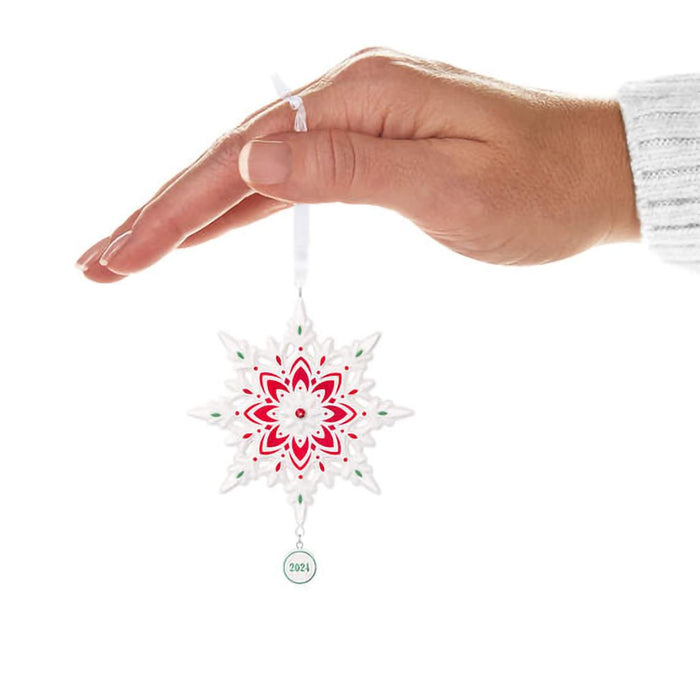 Hallmark : 2024 Keepsake Ornament Snowflake 2024 Porcelain Ornament (6) - Hallmark : 2024 Keepsake Ornament Snowflake 2024 Porcelain Ornament (6)