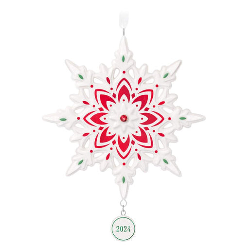 Hallmark : 2024 Keepsake Ornament Snowflake 2024 Porcelain Ornament (6) - Hallmark : 2024 Keepsake Ornament Snowflake 2024 Porcelain Ornament (6)