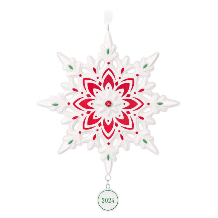 Hallmark : 2024 Keepsake Ornament Snowflake 2024 Porcelain Ornament (6) - Hallmark : 2024 Keepsake Ornament Snowflake 2024 Porcelain Ornament (6)