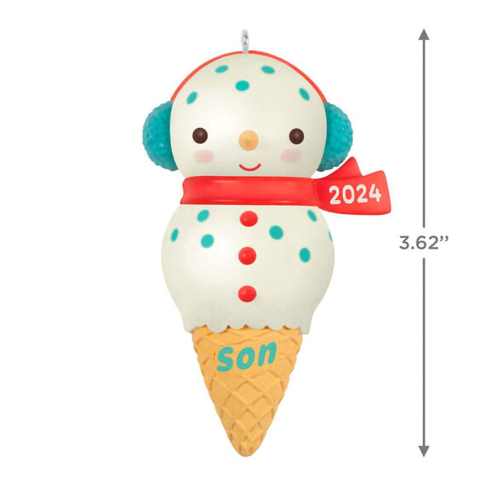 Hallmark : 2024 Keepsake Ornament Son Snowman Ice Cream Cone (306) - Hallmark : 2024 Keepsake Ornament Son Snowman Ice Cream Cone (306)