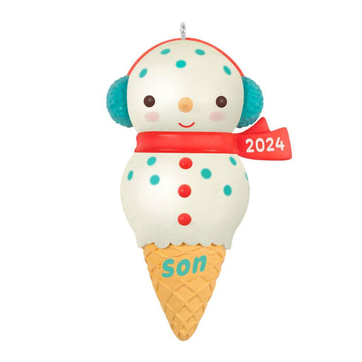 Hallmark : 2024 Keepsake Ornament Son Snowman Ice Cream Cone (306) - Hallmark : 2024 Keepsake Ornament Son Snowman Ice Cream Cone (306)