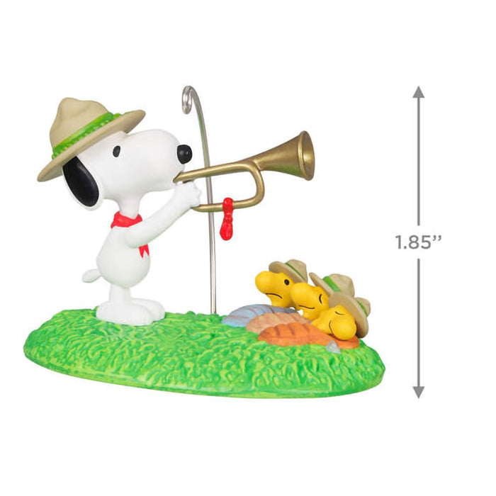 Hallmark : 2024 Keepsake Ornament The Peanuts® Gang Beagle Scouts 50th Anniversary Rise and Shine! Ornament and Pin, Set of 2 (270) - Hallmark : 2024 Keepsake Ornament The Peanuts® Gang Beagle Scouts 50th Anniversary Rise and Shine! Ornament and Pin, Set of 2 (270)