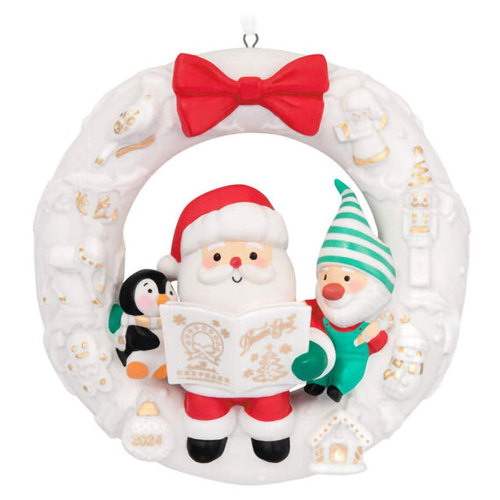 Hallmark : 2024 Keepsake Ornament Wreath of Memories Porcelain (390) - Hallmark : 2024 Keepsake Ornament Wreath of Memories Porcelain (390)