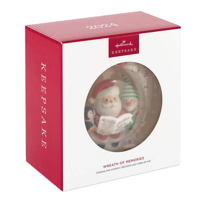 Hallmark : 2024 Keepsake Ornament Wreath of Memories Porcelain (390) - Hallmark : 2024 Keepsake Ornament Wreath of Memories Porcelain (390)