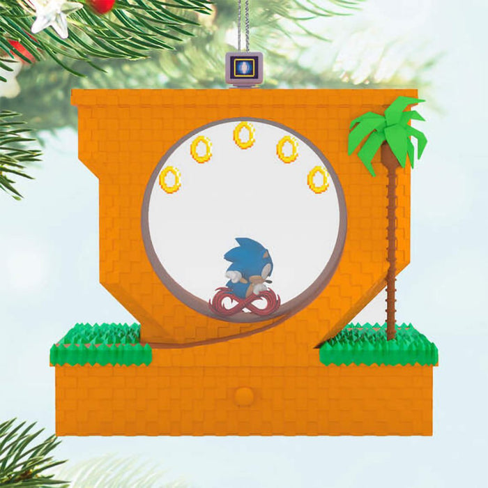 Hallmark : 2024 Keepsake Sonic the Hedgehog™ Sonic Collecting Rings Ornament With Light, Sound and Motion (307) - Hallmark : 2024 Keepsake Sonic the Hedgehog™ Sonic Collecting Rings Ornament With Light, Sound and Motion (307)