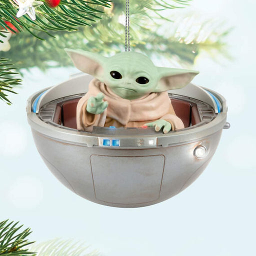 Hallmark : 2024 Keepsake Star Wars: The Mandalorian™ Grogu™ in Hovering Pram Ornament With Light, Sound and Motion (131) - Hallmark : 2024 Keepsake Star Wars: The Mandalorian™ Grogu™ in Hovering Pram Ornament With Light, Sound and Motion (131)