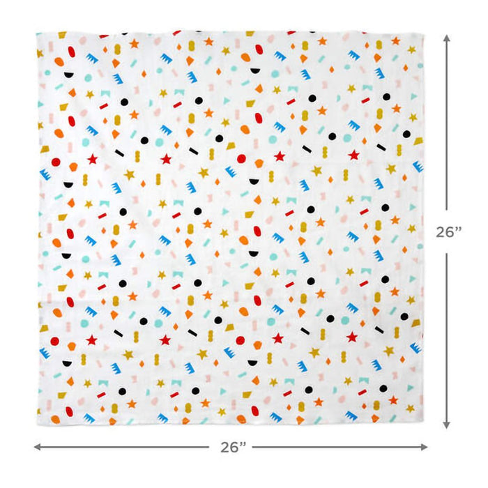 Hallmark : 26" Geometric Confetti on Cream Fabric Gift Wrap - Hallmark : 26" Geometric Confetti on Cream Fabric Gift Wrap