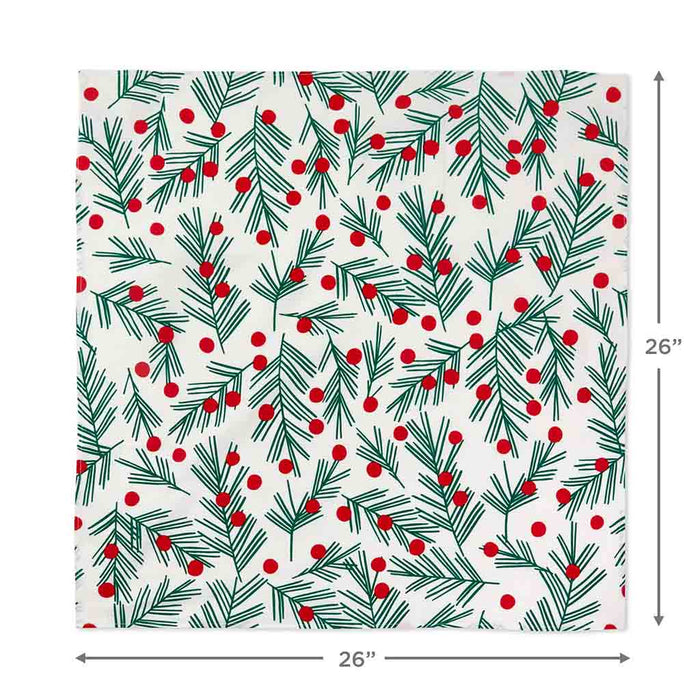 Hallmark : 26" Pine and Berries Fabric Christmas Gift Wrap With Candy Cane Cookie Cutter - Hallmark : 26" Pine and Berries Fabric Christmas Gift Wrap With Candy Cane Cookie Cutter