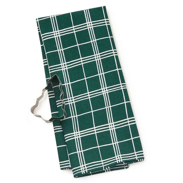 Hallmark : 26" Plaid Fabric Christmas Gift Wrap With Tree Cookie Cutter Tie - Hallmark : 26" Plaid Fabric Christmas Gift Wrap With Tree Cookie Cutter Tie