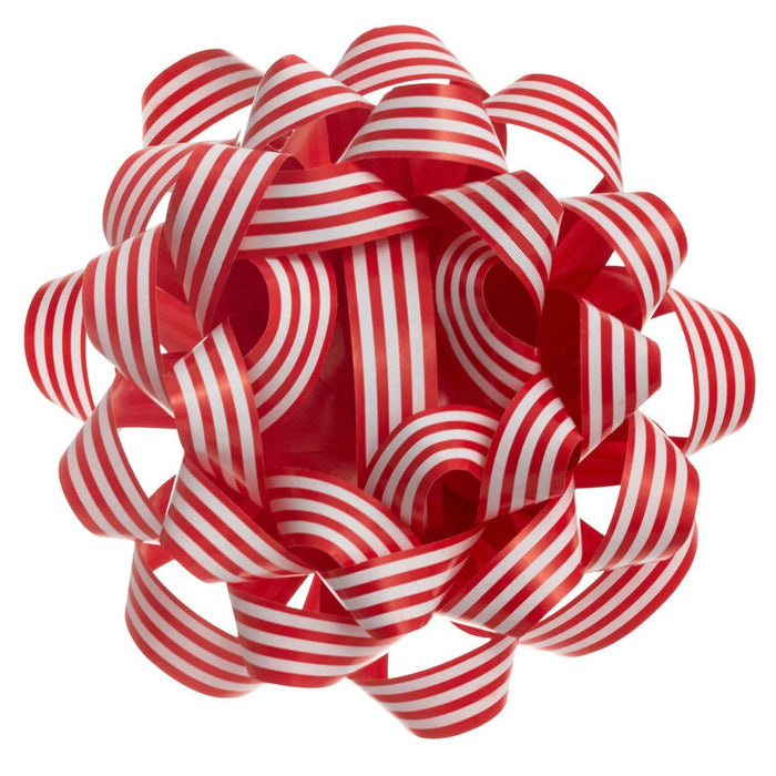 Hallmark : 4.5" Red and White Striped Paper Gift Bow - Hallmark : 4.5" Red and White Striped Paper Gift Bow