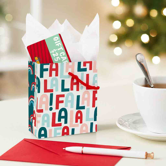 Hallmark : 4.6" Colorful Fa La La Christmas Gift Card Holder Mini Bag - Hallmark : 4.6" Colorful Fa La La Christmas Gift Card Holder Mini Bag