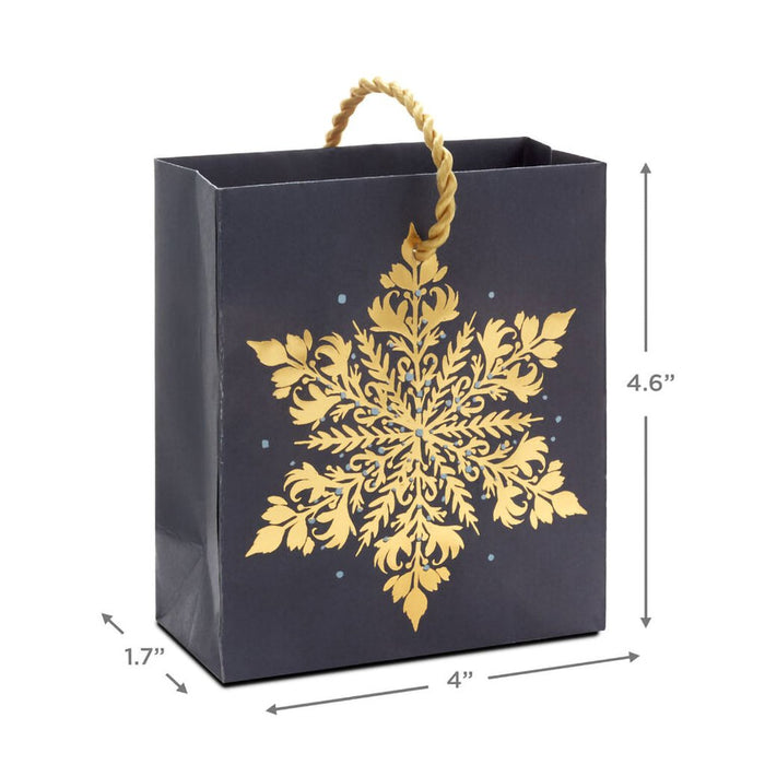 Hallmark : 4.6" Elegant Gold Snowflake Holiday Gift Card Holder Mini Bag - Hallmark : 4.6" Elegant Gold Snowflake Holiday Gift Card Holder Mini Bag