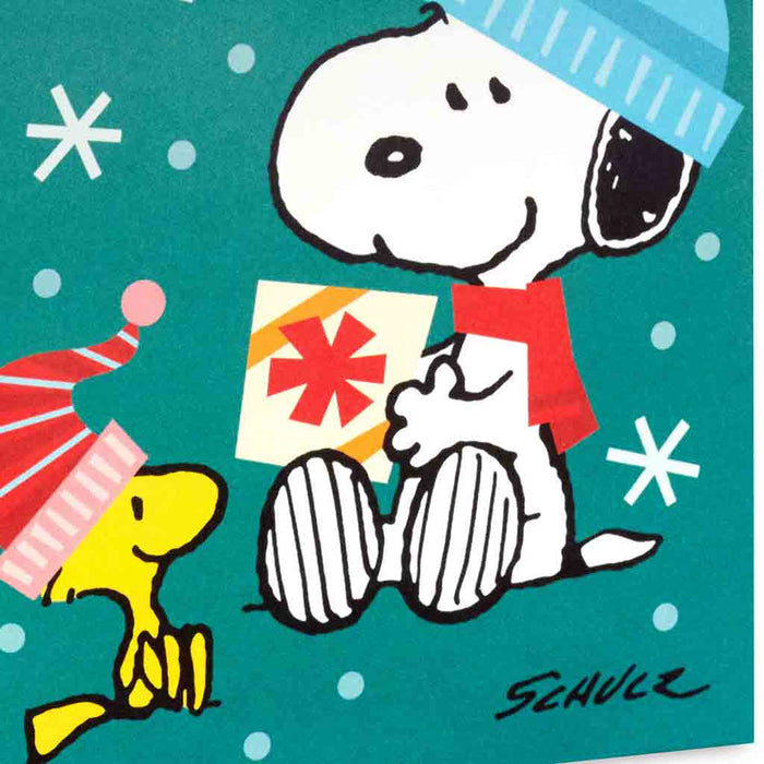 Hallmark : 4.6" Peanuts® Snoopy and Woodstock Christmas Gift Card Holder Mini Bag - Hallmark : 4.6" Peanuts® Snoopy and Woodstock Christmas Gift Card Holder Mini Bag