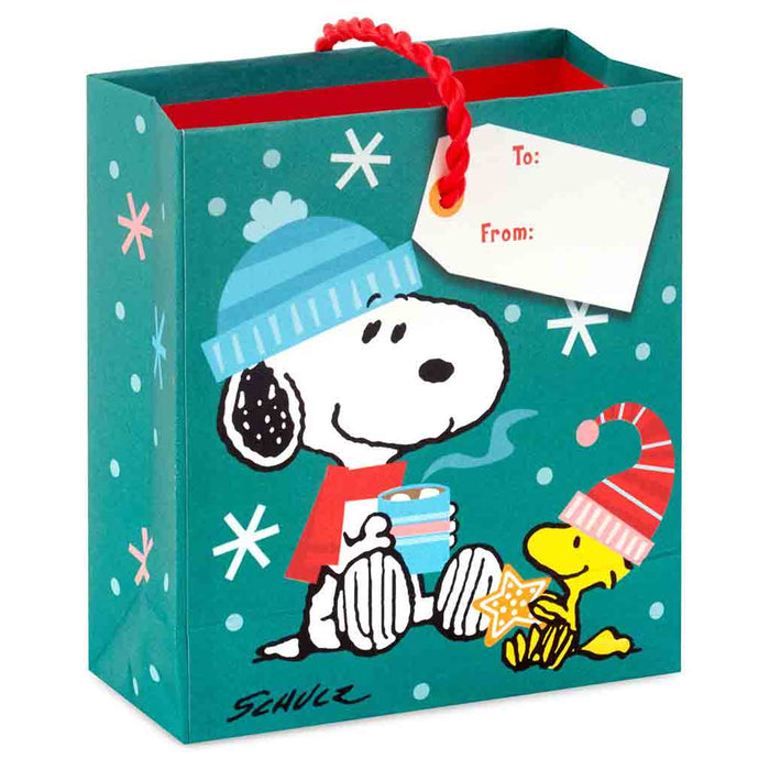 Hallmark : 4.6" Peanuts® Snoopy and Woodstock Christmas Gift Card Holder Mini Bag - Hallmark : 4.6" Peanuts® Snoopy and Woodstock Christmas Gift Card Holder Mini Bag