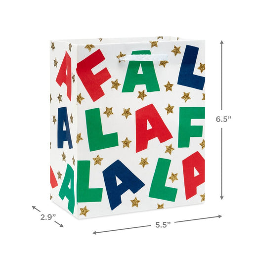 Hallmark : 6.5" Fa La La Lettering Small Christmas Gift Bag - Hallmark : 6.5" Fa La La Lettering Small Christmas Gift Bag