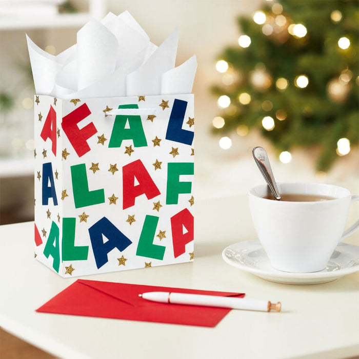 Hallmark : 6.5" Fa La La Lettering Small Christmas Gift Bag - Hallmark : 6.5" Fa La La Lettering Small Christmas Gift Bag