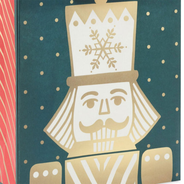 Hallmark : 6.5" Gold Nutcracker on Green Small Holiday Gift Bag - Hallmark : 6.5" Gold Nutcracker on Green Small Holiday Gift Bag