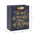 Hallmark : 6.5" Gold Script Lettering Small Holiday Gift Bag - Hallmark : 6.5" Gold Script Lettering Small Holiday Gift Bag