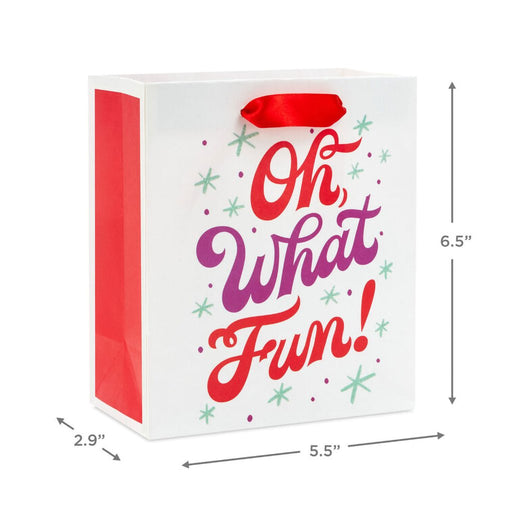 Hallmark : 6.5" Oh, What Fun! Small Holiday Gift Bag - Hallmark : 6.5" Oh, What Fun! Small Holiday Gift Bag