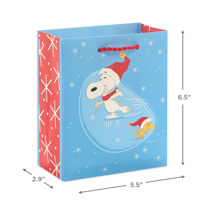 Hallmark : 6.5" Peanuts® Snoopy and Woodstock Ice - Skating Small Christmas Gift Bag - Hallmark : 6.5" Peanuts® Snoopy and Woodstock Ice - Skating Small Christmas Gift Bag