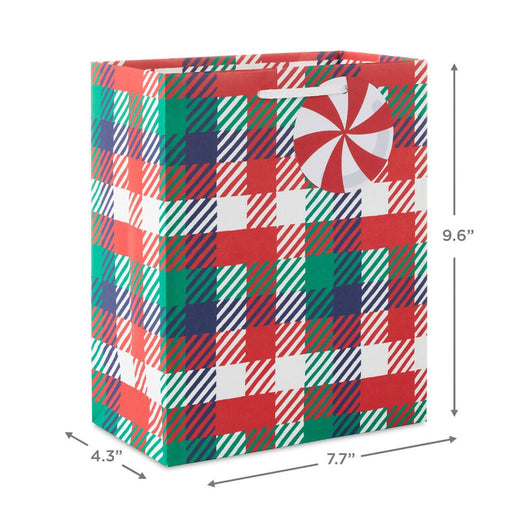 Hallmark : 9.6" Bold Woven Plaid Medium Holiday Gift Bag - Hallmark : 9.6" Bold Woven Plaid Medium Holiday Gift Bag