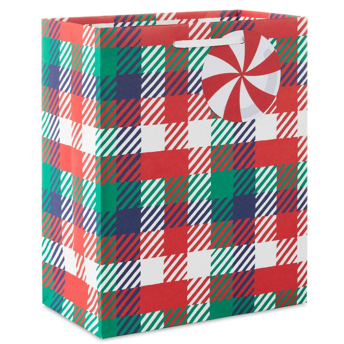 Hallmark : 9.6" Bold Woven Plaid Medium Holiday Gift Bag - Hallmark : 9.6" Bold Woven Plaid Medium Holiday Gift Bag