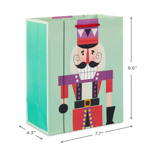 Hallmark : 9.6" Colorful Nutcracker on Green Medium Christmas Gift Bag - Hallmark : 9.6" Colorful Nutcracker on Green Medium Christmas Gift Bag