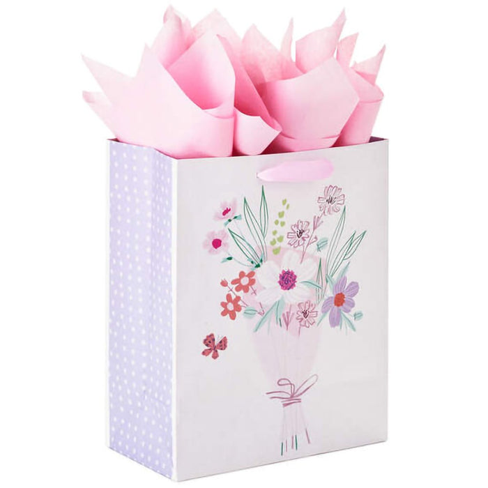 Hallmark : 9.6" Fresh Flower Bouquet Medium Gift Bag With Tissue Paper - Hallmark : 9.6" Fresh Flower Bouquet Medium Gift Bag With Tissue Paper