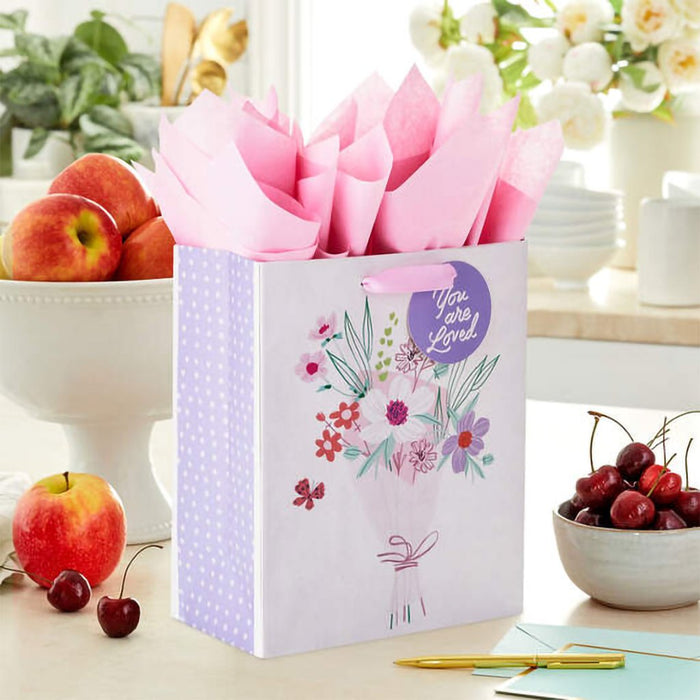 Hallmark : 9.6" Fresh Flower Bouquet Medium Gift Bag With Tissue Paper - Hallmark : 9.6" Fresh Flower Bouquet Medium Gift Bag With Tissue Paper