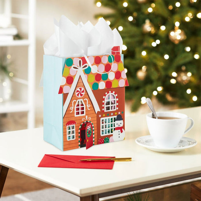 Hallmark : 9.6" Gingerbread House Medium Christmas Gift Bag - Hallmark : 9.6" Gingerbread House Medium Christmas Gift Bag