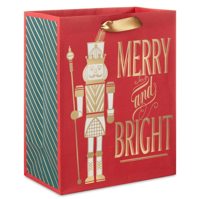 Hallmark : 9.6" Nutcracker on Red Medium Christmas Gift Bag - Hallmark : 9.6" Nutcracker on Red Medium Christmas Gift Bag