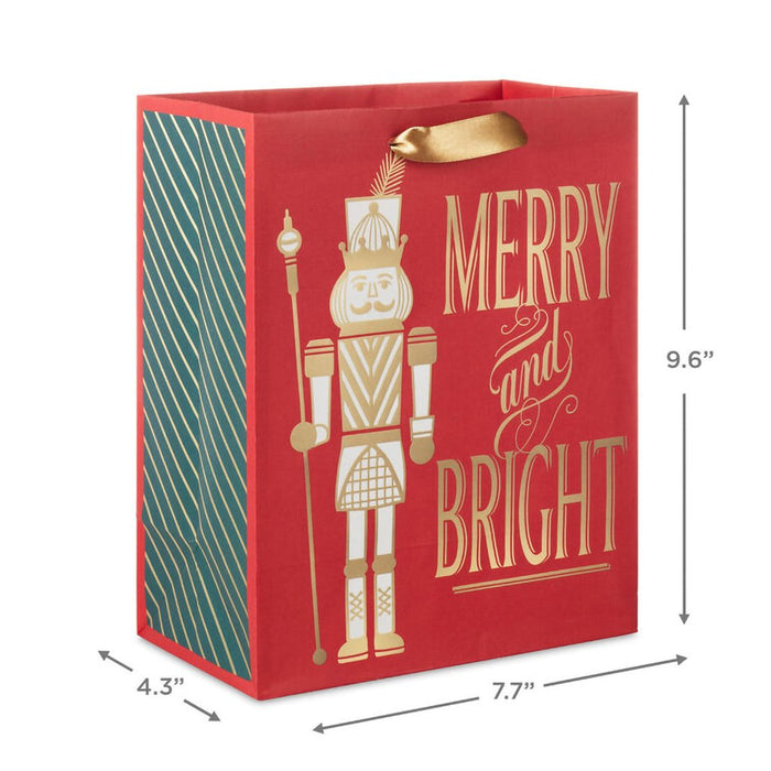 Hallmark : 9.6" Nutcracker on Red Medium Christmas Gift Bag - Hallmark : 9.6" Nutcracker on Red Medium Christmas Gift Bag