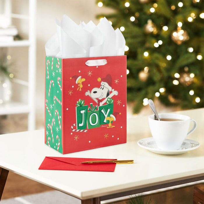 Hallmark : 9.6" Peanuts® Santa Snoopy and Woodstock on Red Medium Christmas Gift Bag - Hallmark : 9.6" Peanuts® Santa Snoopy and Woodstock on Red Medium Christmas Gift Bag