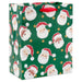 Hallmark : 9.6" Santa Faces on Green Medium Christmas Gift Bag - Hallmark : 9.6" Santa Faces on Green Medium Christmas Gift Bag