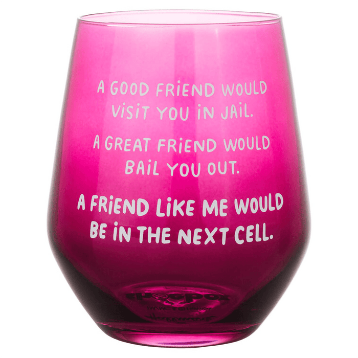 Hallmark : A Friend Like Me Funny Stemless Wine Glass, 15.5 oz. - Hallmark : A Friend Like Me Funny Stemless Wine Glass, 15.5 oz.