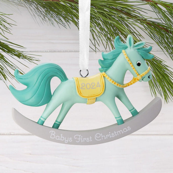 Hallmark : Baby Boy's First Christmas Rocking Horse 2024 Hallmark Ornament - Hallmark : Baby Boy's First Christmas Rocking Horse 2024 Hallmark Ornament